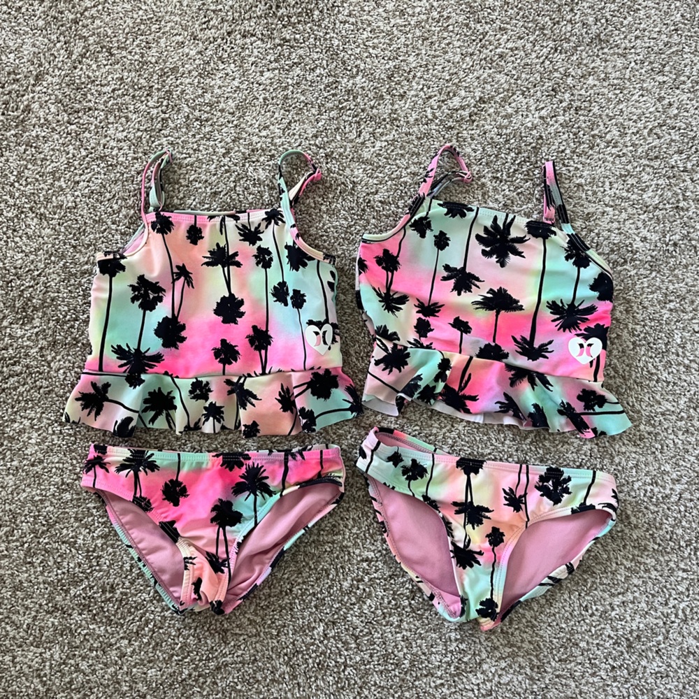 Twin Hurley Pink and Green Bikini Set